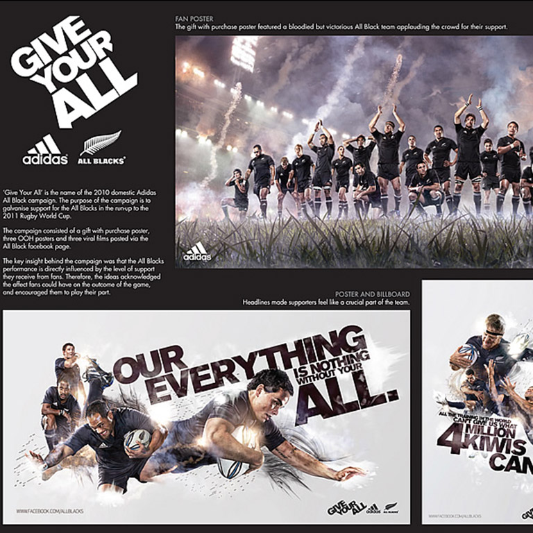 Adidas, Blacks NZRU | Adidas, Give Your All | The One Club