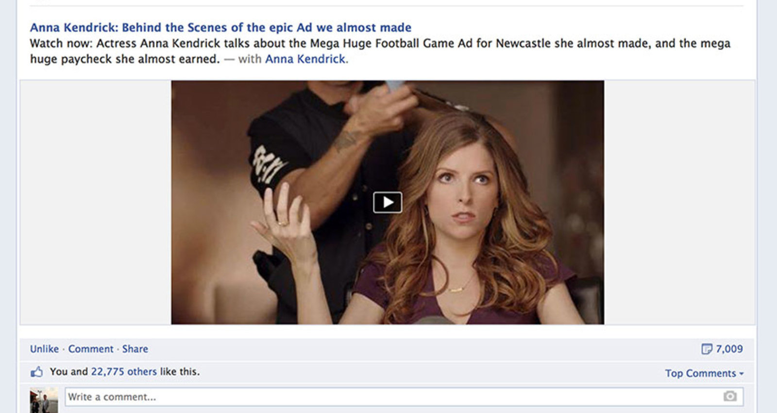 If We Made It - Anna Kendrick: Behind the Scenes of the Mega Huge Footbal Ad We Almost Made