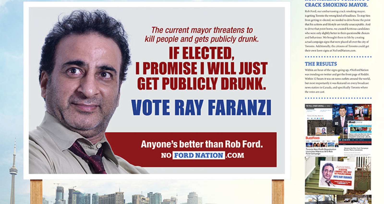 No Ford Nation Campaign Signs - Publicly Drunk