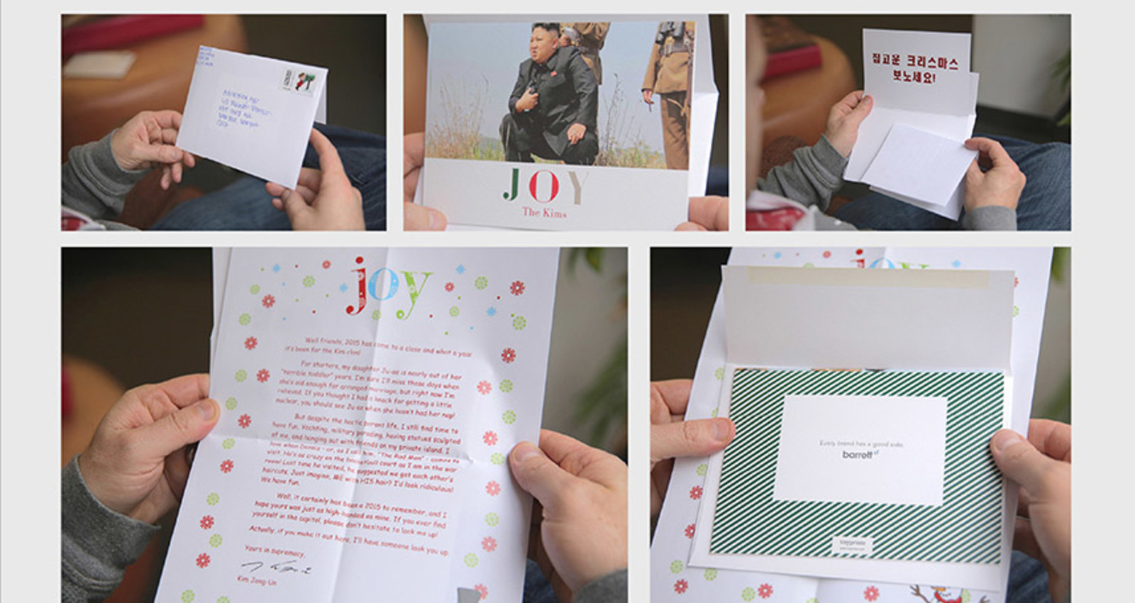 Holiday Cards ?The Kims?, ?The Guzmans?, ?The Putins?