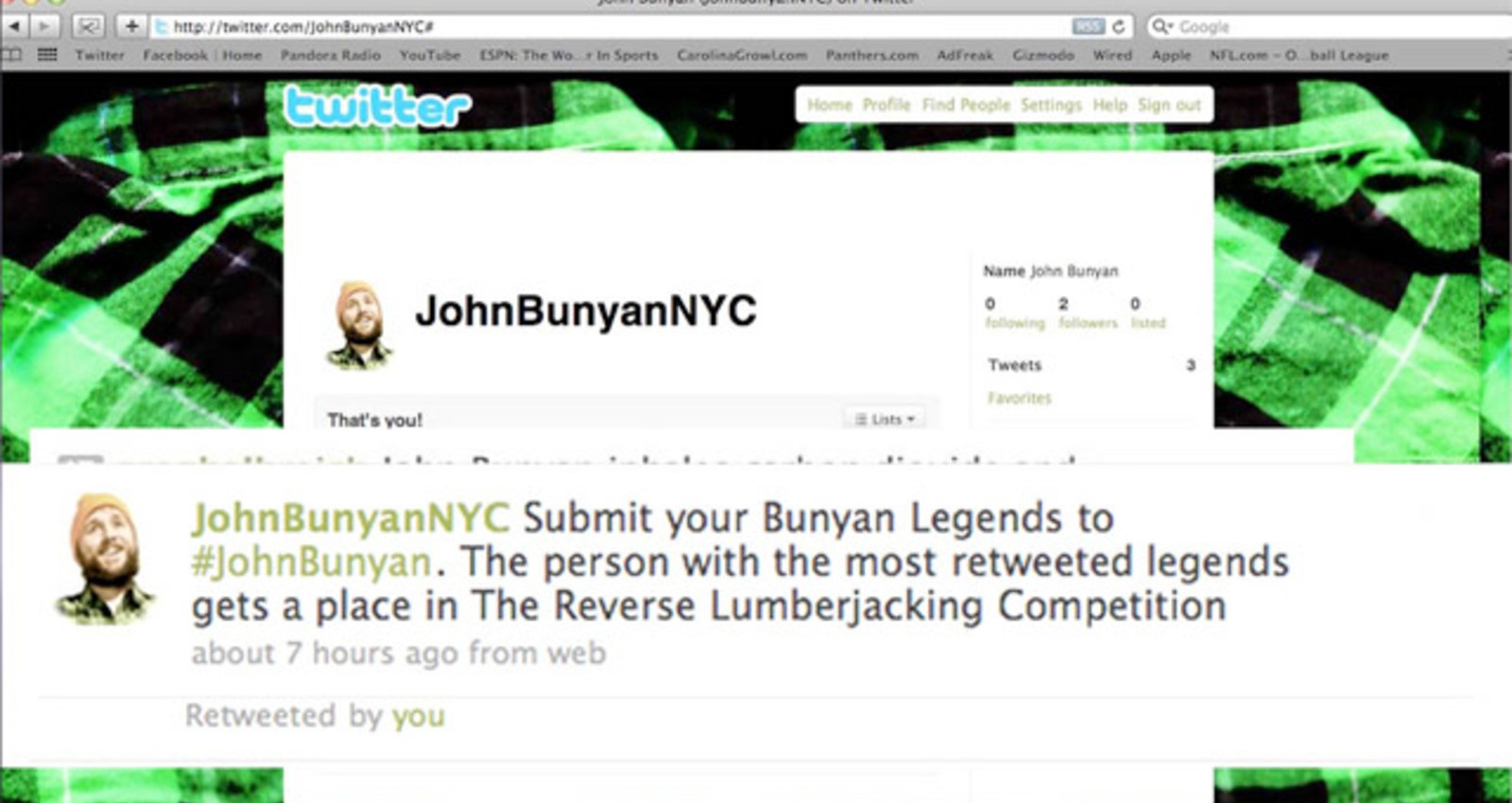 The Legend of John Bunyan and the Reverse Lumberjacks
