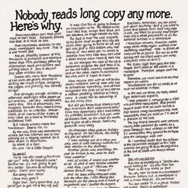 Nobody Reads Long Copy Anymore