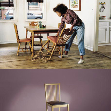 Chest, Chair, Lamp