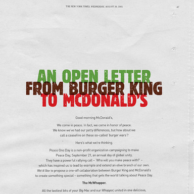 McWhopper Open Letter