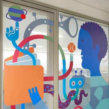 A series of murals for  The  MId-Manhattan branch