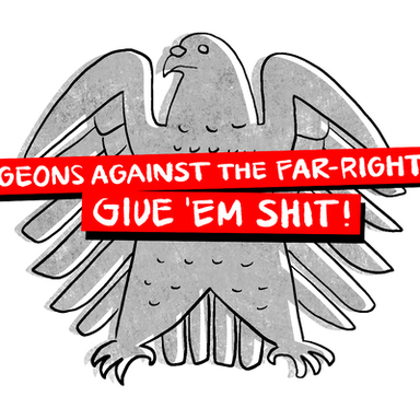 Pigeons against the far-right. Give 'em Shit!